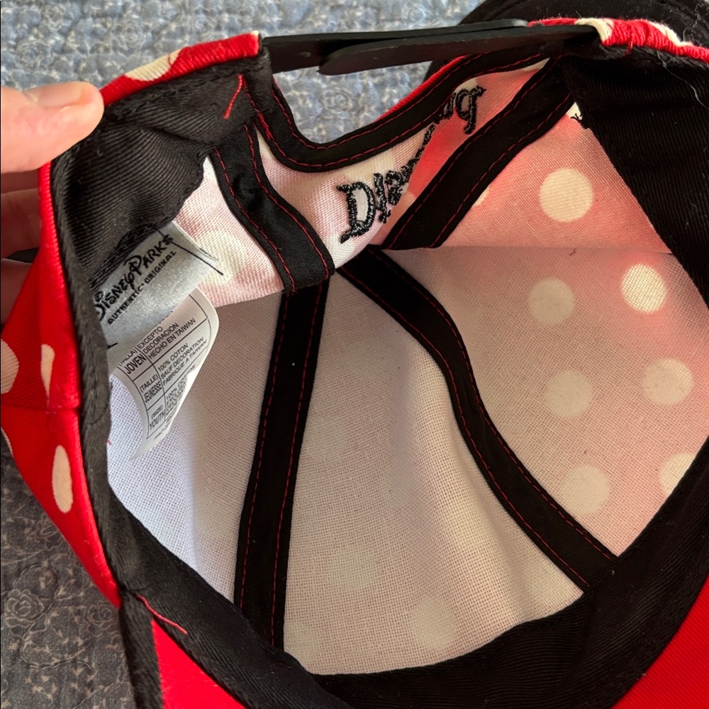 Disney Minnie Mouse Red, White & Black Polka Dot Cap - Picture 8 of 12